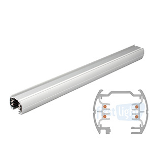 Ivela 3 phase track surface mounting round silver grey